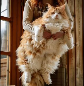 巨型缅因库恩猫凯菲尔，12.5公斤，人形猫还是猫形人？（俄罗斯巨猫12.7公斤）