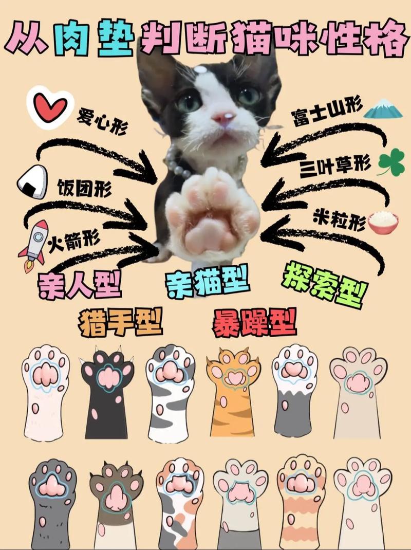 猫咪脚垫形状看性格？圆顶傲娇？爱心粘人？（猫咪的脚肉垫看性格）