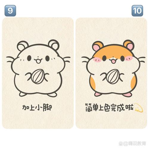 大圆圈+黑点点超可爱！（画一只可爱的小仓鼠）
