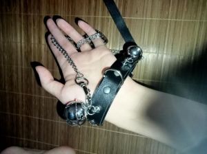 扭曲镜像与社会争议（戴着项圈狗尾巴的女孩）