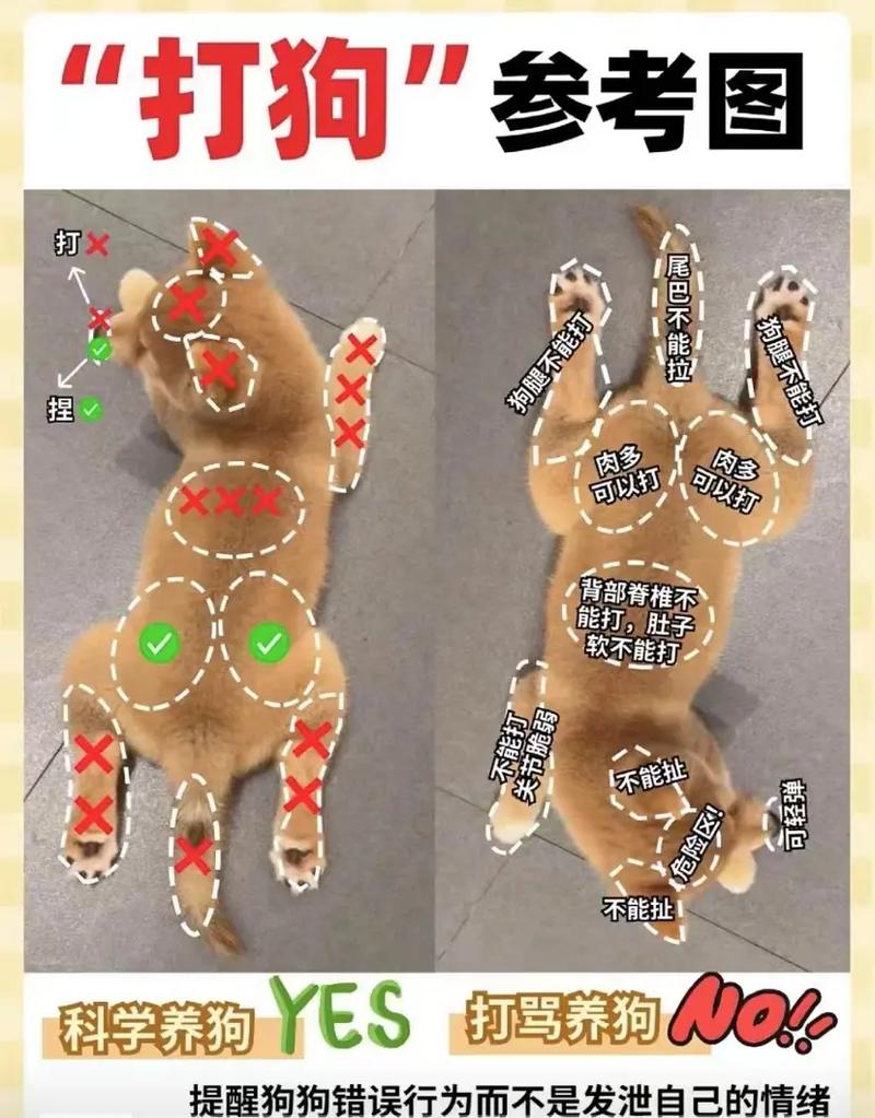 屁股嘴轻罚，头腹腿关节绝不能打（教训狗打哪里比较安全）