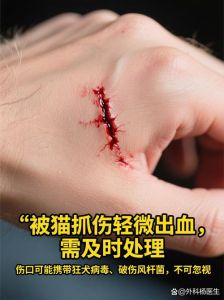 猫抓伤别大意，清洗消毒打疫苗！（手不小心被猫抓破了）
