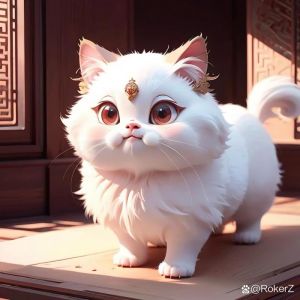 优雅高贵，慵懒美食家（异瞳波斯猫q版图片）