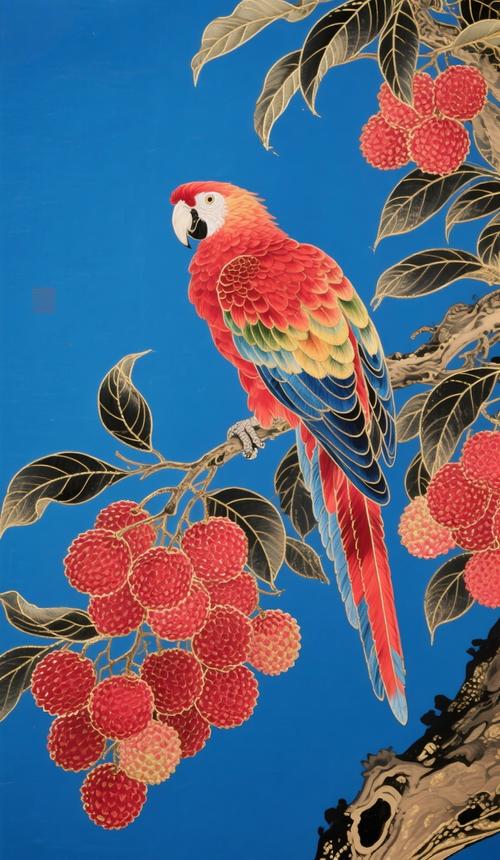 色彩斑斓，灵动生辉（国画鹦鹉图片欣赏）